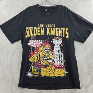 AS Colour Las Vegas Golden Knights T-Shirt Mens Medium Black Graphic NHL Skull